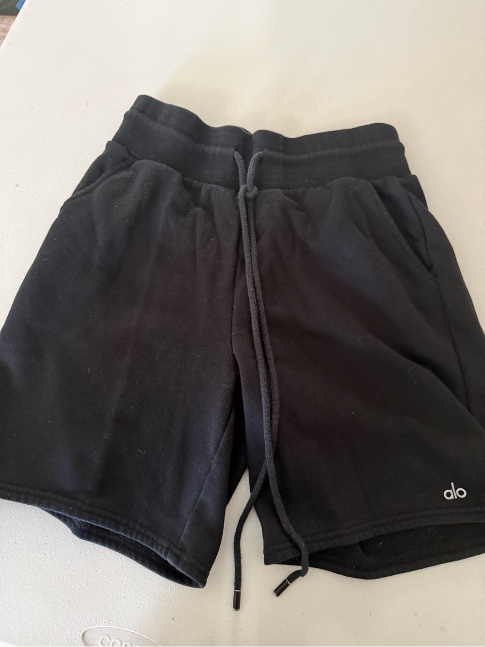 Alo Yoga Womens High-Waisted Black Sweat Shorts Size Medium
